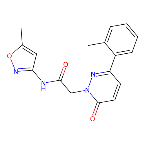 N-(5-methylisoxazol-3-yl)-2-(6-oxo-3-(o-tolyl)pyridazin-1(6H)-yl)acetamide structure
