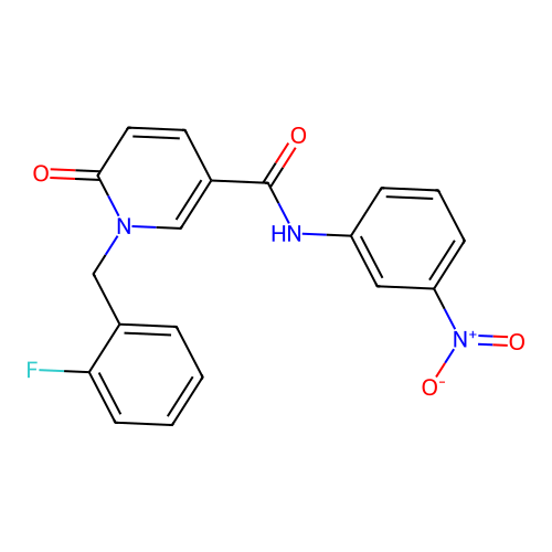 1-[(2-fluorophenyl)methyl]-N-(3-nitrophenyl)-6-oxopyridine-3-carboxamide structure