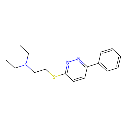 N,N-diethyl-2-(6-phenylpyridazin-3-yl)sulfanylethanamine structure