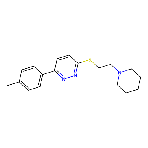3-((2-(Piperidin-1-yl)ethyl)thio)-6-(p-tolyl)pyridazine structure