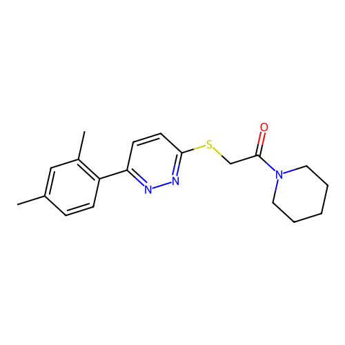 2-[6-(2,4-Dimethylphenyl)pyridazin-3-yl]sulfanyl-1-piperidin-1-ylethanone structure