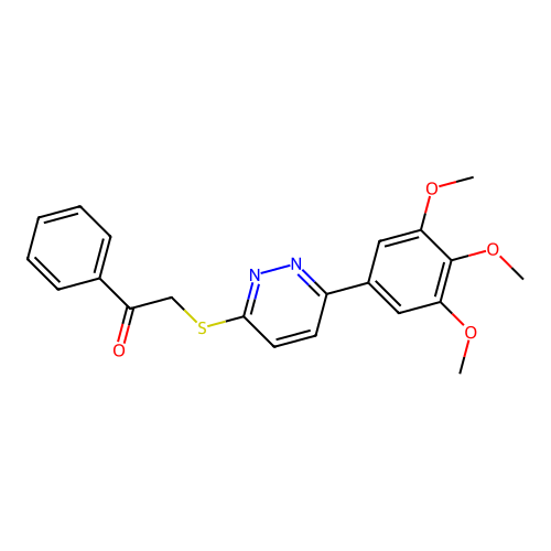1-Phenyl-2-[6-(3,4,5-trimethoxyphenyl)pyridazin-3-yl]sulfanylethanone structure