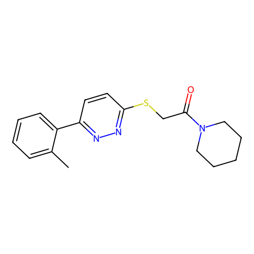 1-(Piperidin-1-yl)-2-((6-(o-tolyl)pyridazin-3-yl)thio)ethanone structure