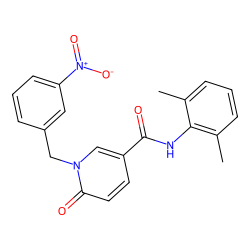 N-(2,6-dimethylphenyl)-1-[(3-nitrophenyl)methyl]-6-oxopyridine-3-carboxamide structure