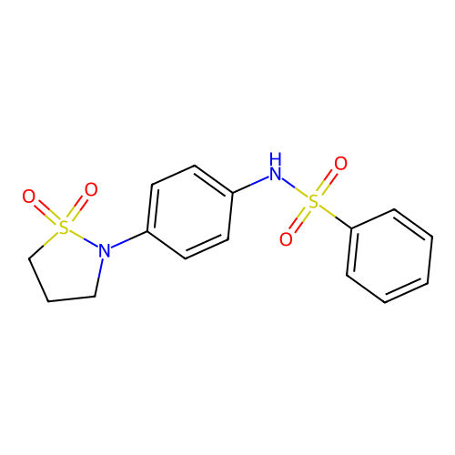 N-[4-(1,1-dioxo-1lambda6,2-thiazolidin-2-yl)phenyl]benzenesulfonamide structure