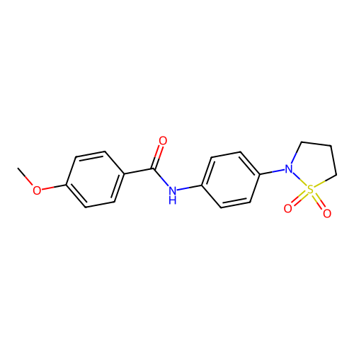 N-(4-(1,1-dioxidoisothiazolidin-2-yl)phenyl)-4-methoxybenzamide structure