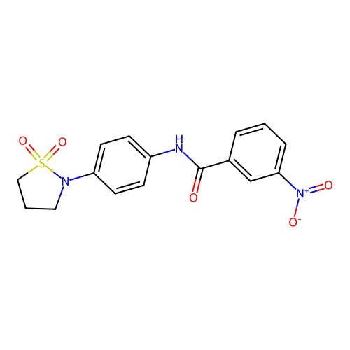 N-(4-(1,1-dioxidoisothiazolidin-2-yl)phenyl)-3-nitrobenzamide structure
