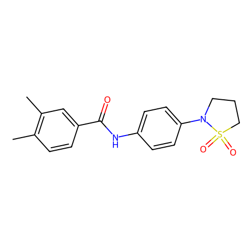 N-(4-(1,1-dioxidoisothiazolidin-2-yl)phenyl)-3,4-dimethylbenzamide structure