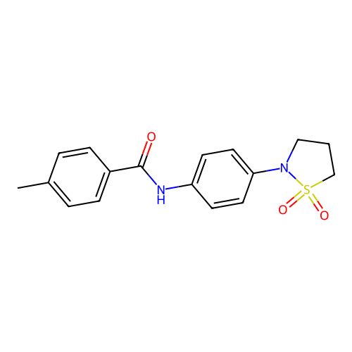 N-(4-(1,1-dioxidoisothiazolidin-2-yl)phenyl)-4-methylbenzamide structure