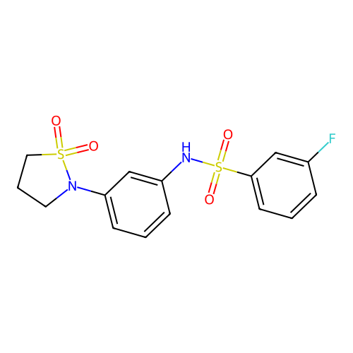 N-(3-(1,1-dioxidoisothiazolidin-2-yl)phenyl)-3-fluorobenzenesulfonamide structure