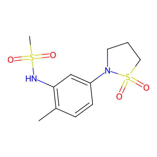 N-(5-(1,1-dioxidoisothiazolidin-2-yl)-2-methylphenyl)methanesulfonamide structure