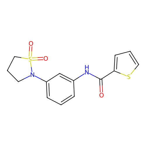 N-(3-(1,1-dioxidoisothiazolidin-2-yl)phenyl)thiophene-2-carboxamide structure