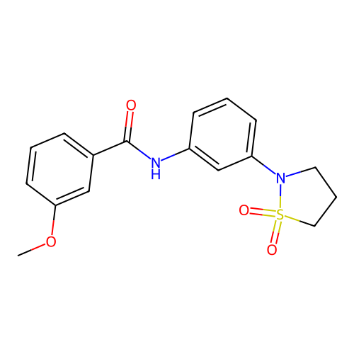 N-(3-(1,1-dioxidoisothiazolidin-2-yl)phenyl)-3-methoxybenzamide structure