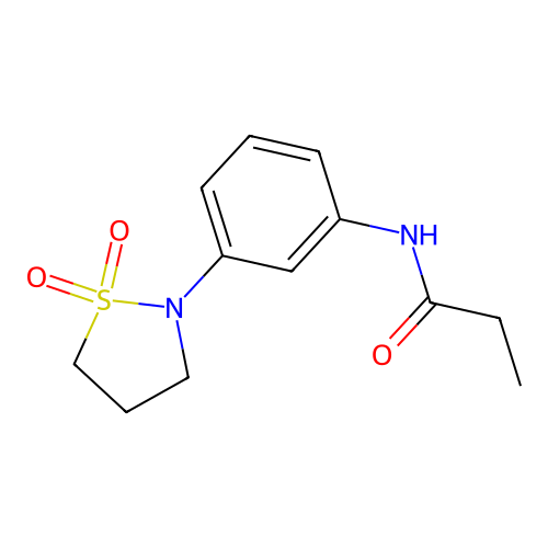 N-(3-(1,1-dioxidoisothiazolidin-2-yl)phenyl)propionamide structure