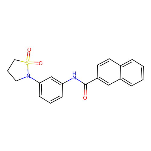 N-(3-(1,1-dioxidoisothiazolidin-2-yl)phenyl)-2-naphthamide structure