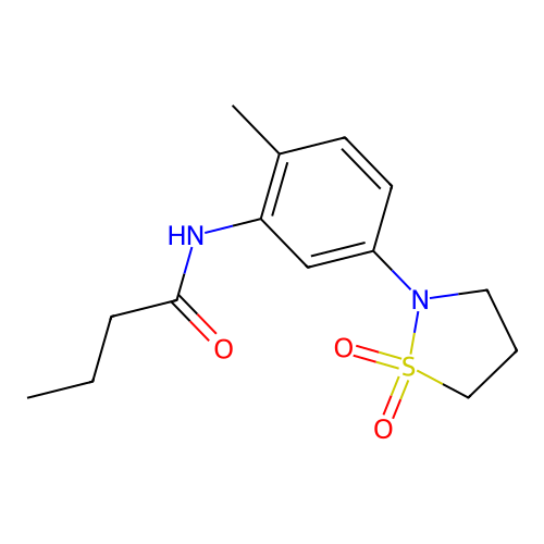 N-(5-(1,1-dioxidoisothiazolidin-2-yl)-2-methylphenyl)butyramide structure