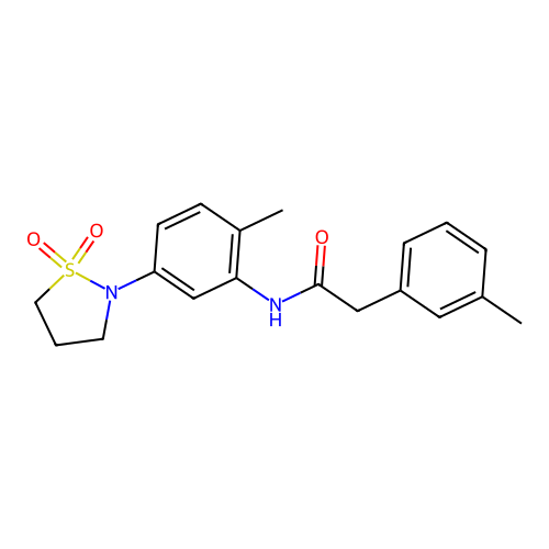 N-(5-(1,1-dioxidoisothiazolidin-2-yl)-2-methylphenyl)-2-(m-tolyl)acetamide structure