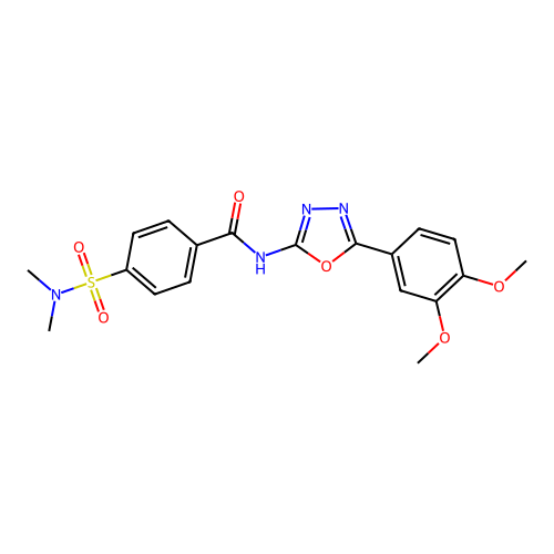 N-[5-(3,4-dimethoxyphenyl)-1,3,4-oxadiazol-2-yl]-4-(dimethylsulfamoyl)benzamide structure