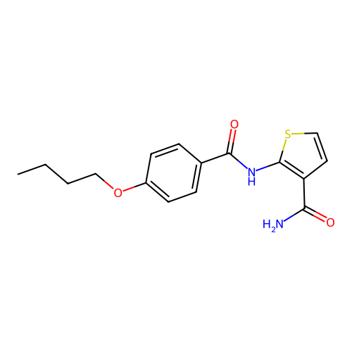 2-(4-Butoxybenzamido)thiophene-3-carboxamide structure