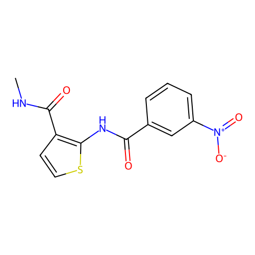 N-methyl-2-(3-nitrobenzamido)thiophene-3-carboxamide structure