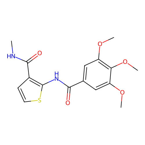 N-methyl-2-(3,4,5-trimethoxybenzamido)thiophene-3-carboxamide structure