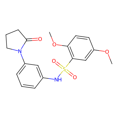 2,5-dimethoxy-N-[3-(2-oxopyrrolidin-1-yl)phenyl]benzene-1-sulfonamide structure
