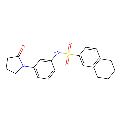 N-[3-(2-oxopyrrolidin-1-yl)phenyl]-5,6,7,8-tetrahydronaphthalene-2-sulfonamide structure
