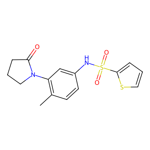 N-[4-methyl-3-(2-oxopyrrolidin-1-yl)phenyl]thiophene-2-sulfonamide structure