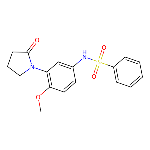 N-[4-methoxy-3-(2-oxopyrrolidin-1-yl)phenyl]benzenesulfonamide structure