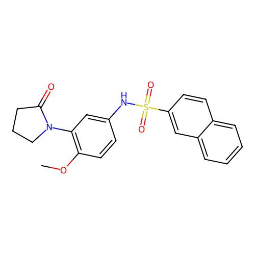 N-[4-methoxy-3-(2-oxopyrrolidin-1-yl)phenyl]naphthalene-2-sulfonamide structure