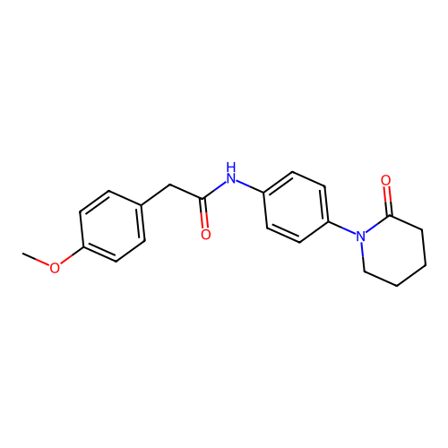 2-(4-methoxyphenyl)-N-[4-(2-oxopiperidin-1-yl)phenyl]acetamide structure