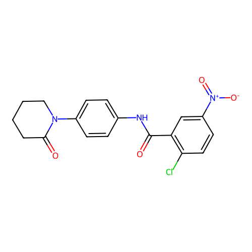 2-chloro-5-nitro-N-[4-(2-oxopiperidin-1-yl)phenyl]benzamide structure