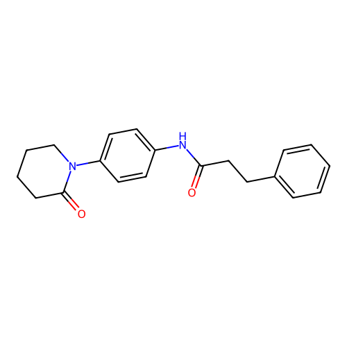 N-[4-(2-oxopiperidin-1-yl)phenyl]-3-phenylpropanamide structure