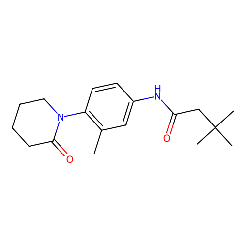 3,3-dimethyl-N-[3-methyl-4-(2-oxopiperidin-1-yl)phenyl]butanamide structure