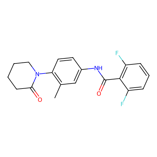 2,6-difluoro-N-[3-methyl-4-(2-oxopiperidin-1-yl)phenyl]benzamide structure