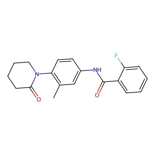 2-fluoro-N-[3-methyl-4-(2-oxopiperidin-1-yl)phenyl]benzamide structure