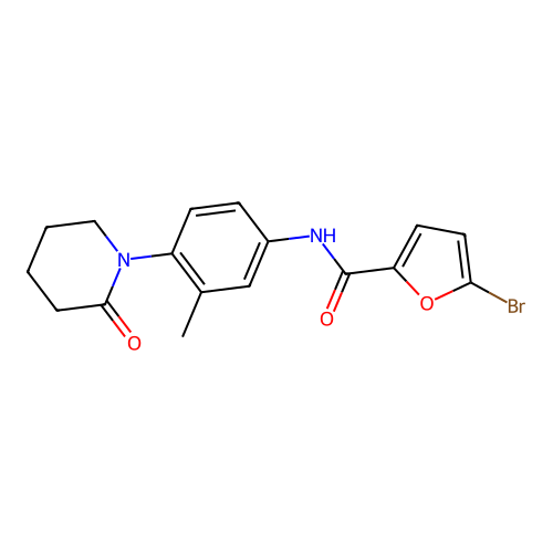 5-bromo-N-[3-methyl-4-(2-oxopiperidin-1-yl)phenyl]furan-2-carboxamide structure