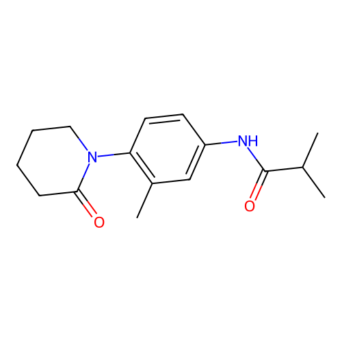 2-methyl-N-[3-methyl-4-(2-oxopiperidin-1-yl)phenyl]propanamide structure