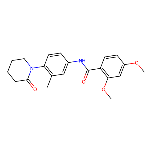 2,4-dimethoxy-N-[3-methyl-4-(2-oxopiperidin-1-yl)phenyl]benzamide structure