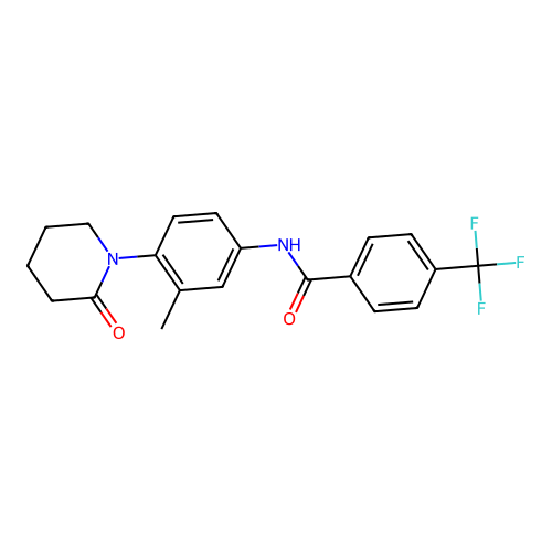 N-[3-methyl-4-(2-oxopiperidin-1-yl)phenyl]-4-(trifluoromethyl)benzamide structure
