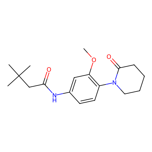 N-[3-methoxy-4-(2-oxopiperidin-1-yl)phenyl]-3,3-dimethylbutanamide structure