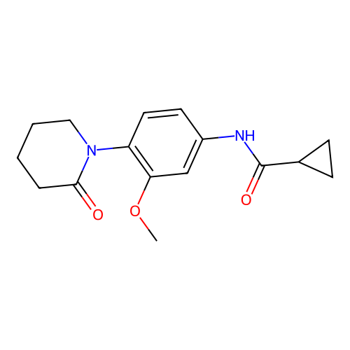 N-[3-methoxy-4-(2-oxopiperidin-1-yl)phenyl]cyclopropanecarboxamide structure