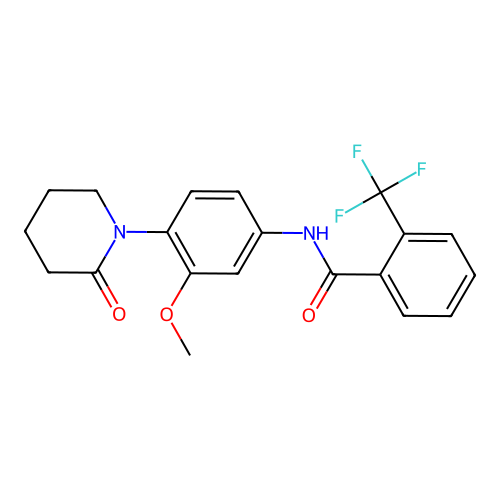 N-[3-methoxy-4-(2-oxopiperidin-1-yl)phenyl]-2-(trifluoromethyl)benzamide structure