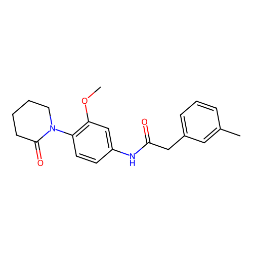 N-[3-methoxy-4-(2-oxopiperidin-1-yl)phenyl]-2-(3-methylphenyl)acetamide structure