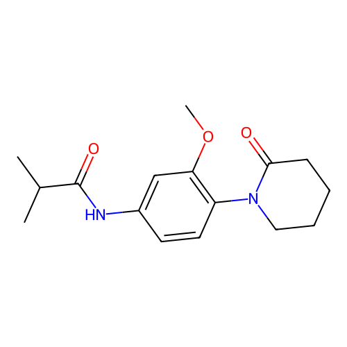 N-[3-methoxy-4-(2-oxopiperidin-1-yl)phenyl]-2-methylpropanamide structure