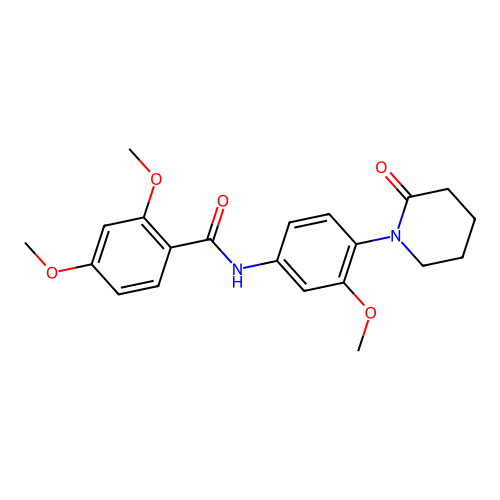 2,4-dimethoxy-N-[3-methoxy-4-(2-oxopiperidin-1-yl)phenyl]benzamide structure