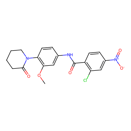 2-chloro-N-[3-methoxy-4-(2-oxopiperidin-1-yl)phenyl]-4-nitrobenzamide structure