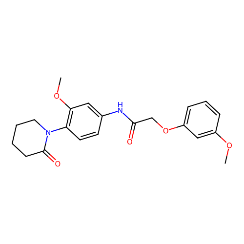 N-[3-methoxy-4-(2-oxopiperidin-1-yl)phenyl]-2-(3-methoxyphenoxy)acetamide structure