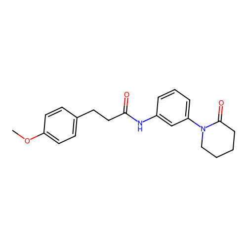 3-(4-methoxyphenyl)-N-[3-(2-oxopiperidin-1-yl)phenyl]propanamide structure