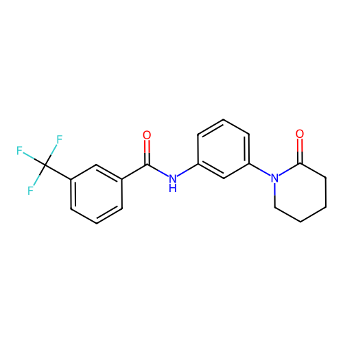 N-[3-(2-oxopiperidin-1-yl)phenyl]-3-(trifluoromethyl)benzamide structure